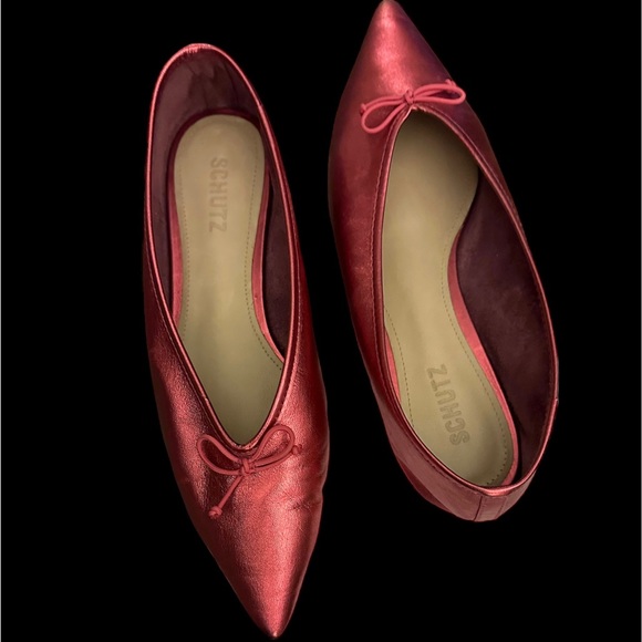 Schulz - Pink Metallic Pointy Toed Ballerina Flats.  Size 8, never worn. - Picture 5 of 5